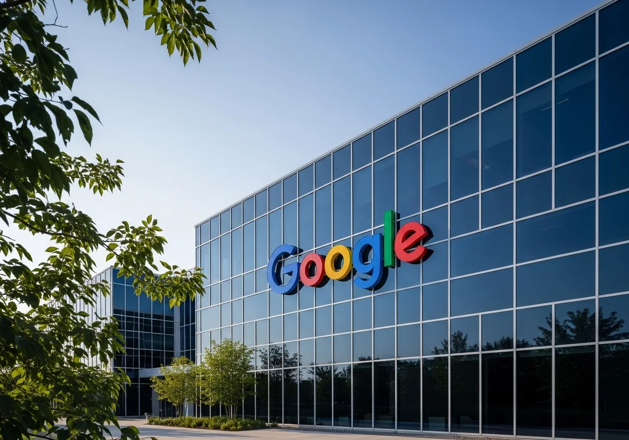 Google office building exterior with colorful logo, emphasizing digital marketing and Google Ads services in Toronto.