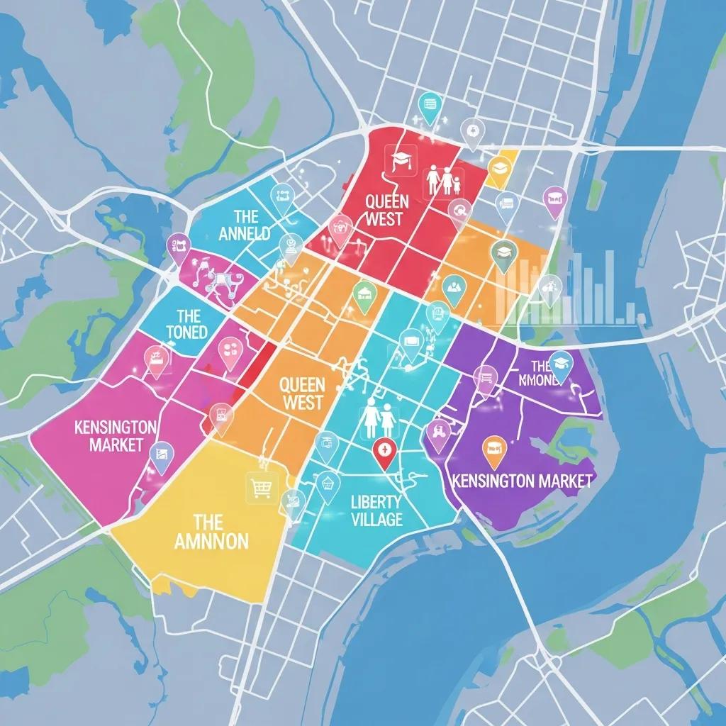Digital map illustrating geo-targeting strategies for local businesses in Toronto