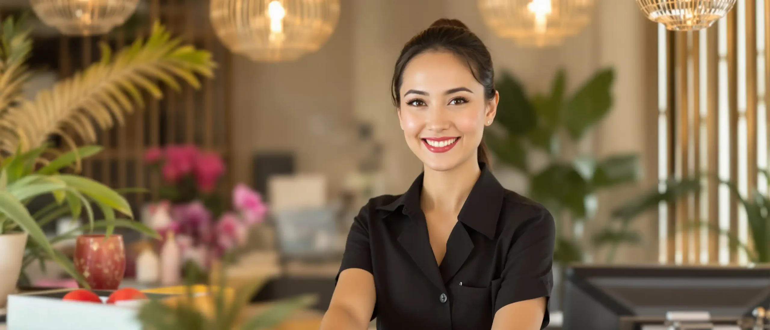 Golden Thai Massage staff member smiling, representing local spa brand and digital marketing success.
