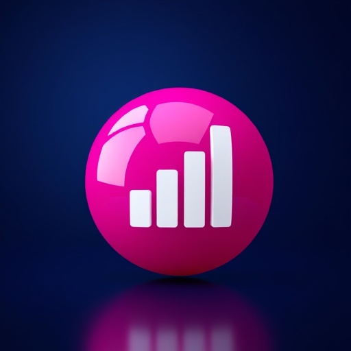 Pink sphere icon depicting upward trending graph illustrating increased SEO performance and lead generation.