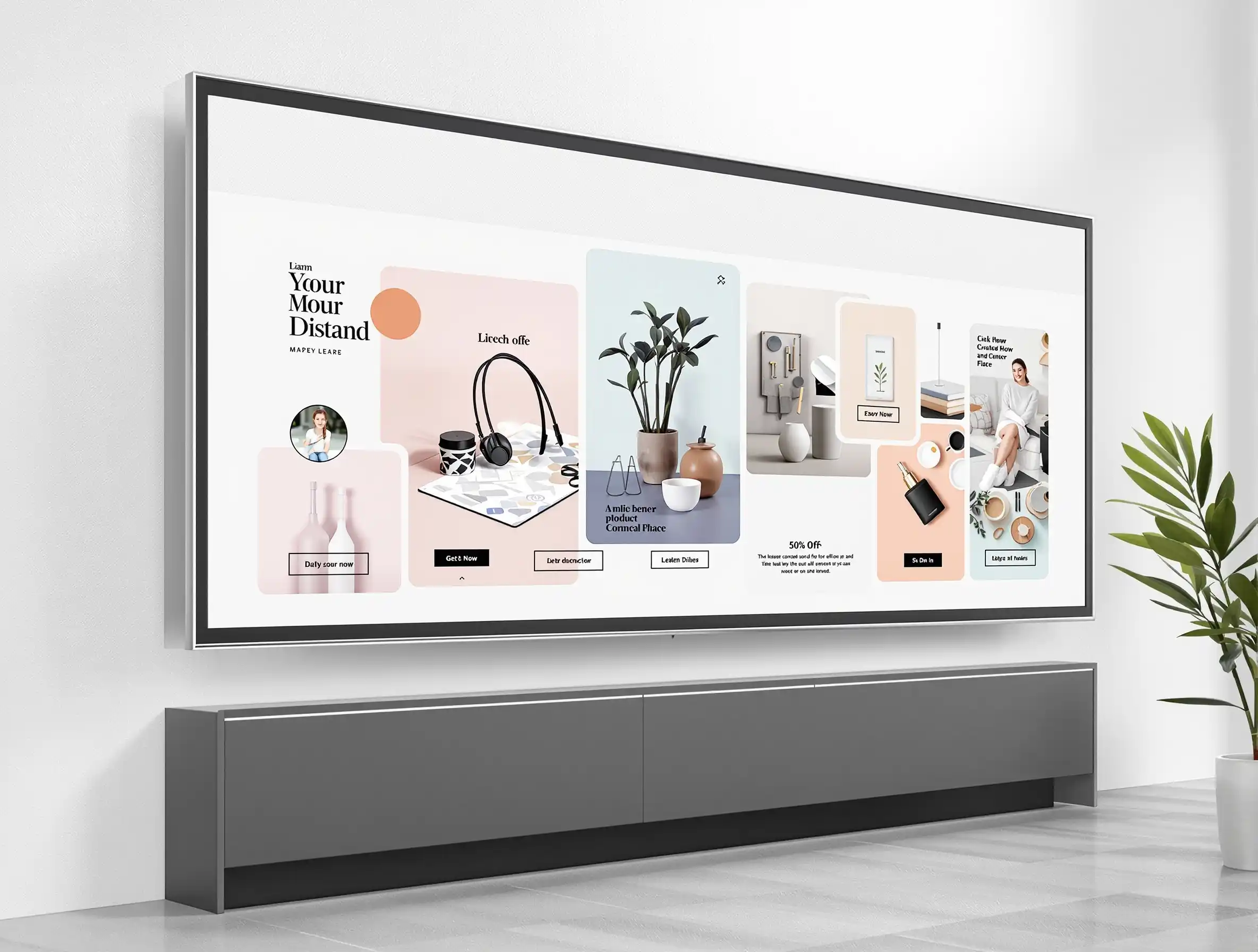 Facebook ad creatives showcasing multiple products and features for digital marketing campaigns.