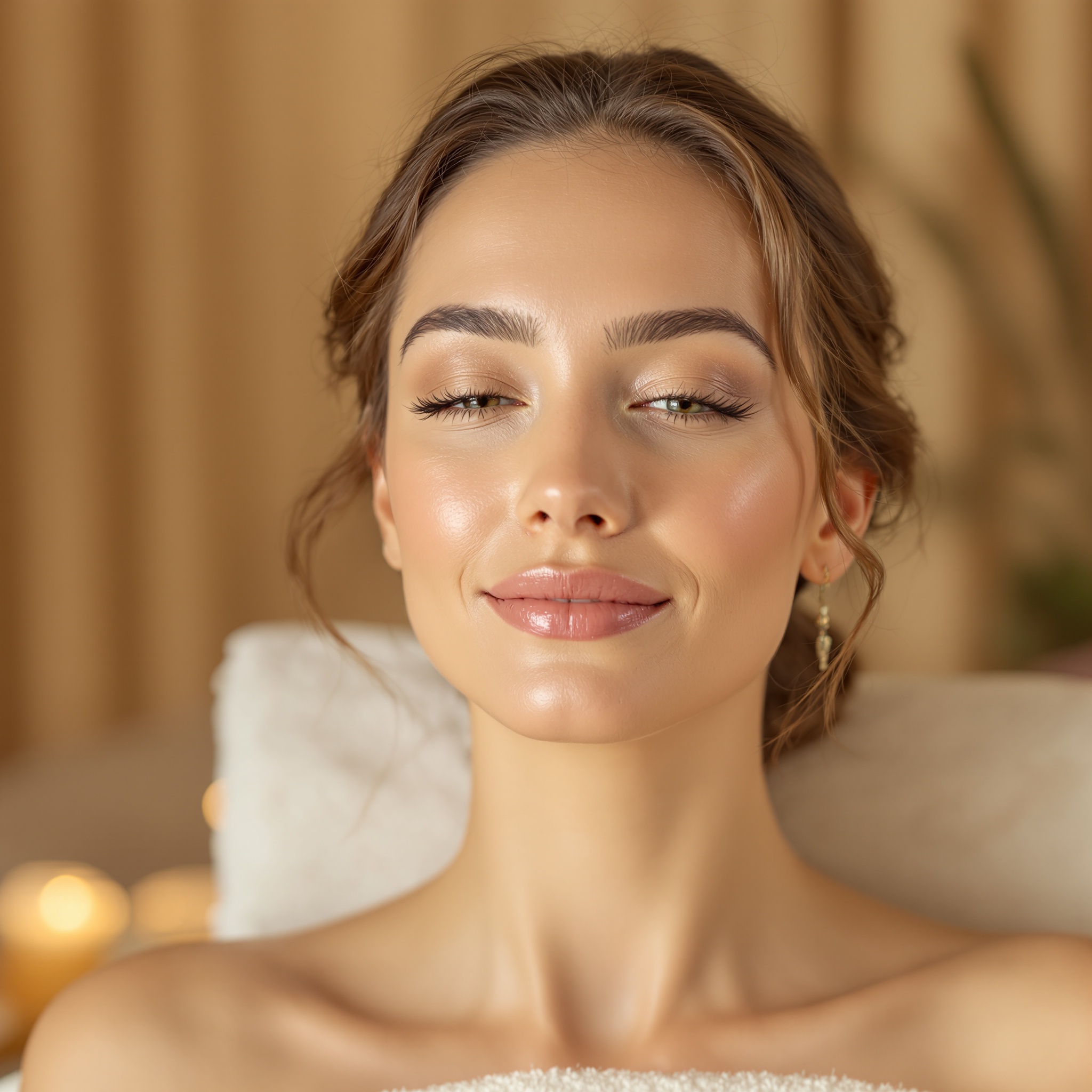 Woman with relaxed expression, showcasing Golden Thai Massage's improved online visibility and booking results.