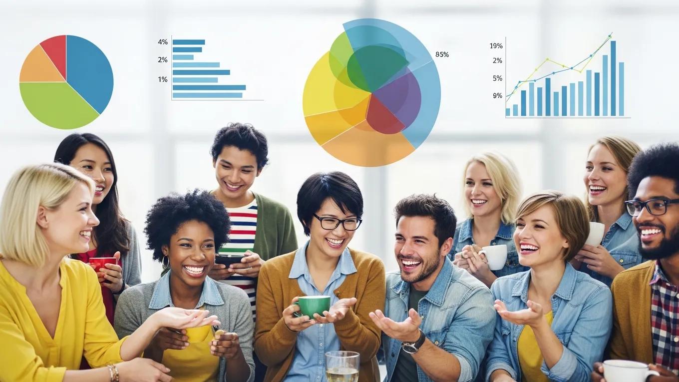 Diverse audience segmentation illustration emphasizing various demographics for effective social media targeting