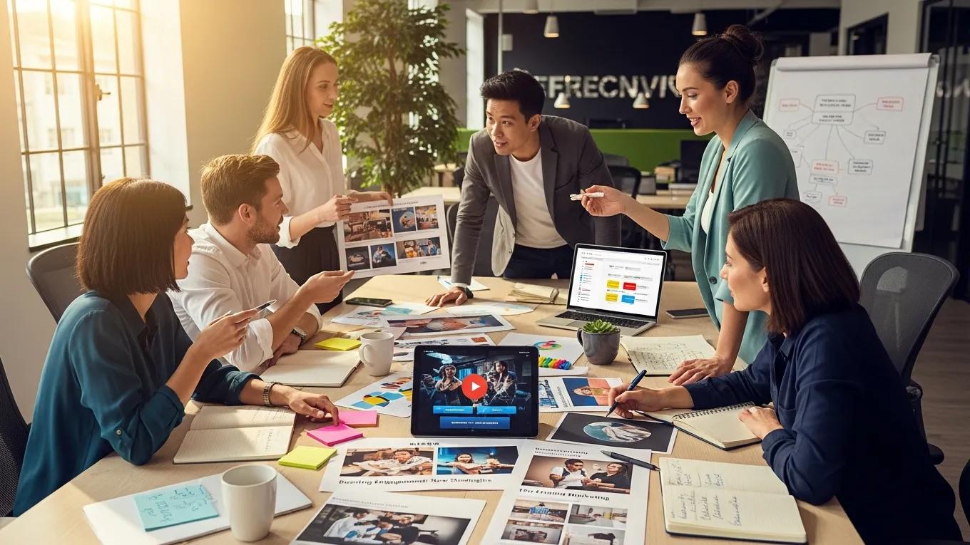 Marketing team brainstorming effective content marketing techniques for enhanced audience engagement