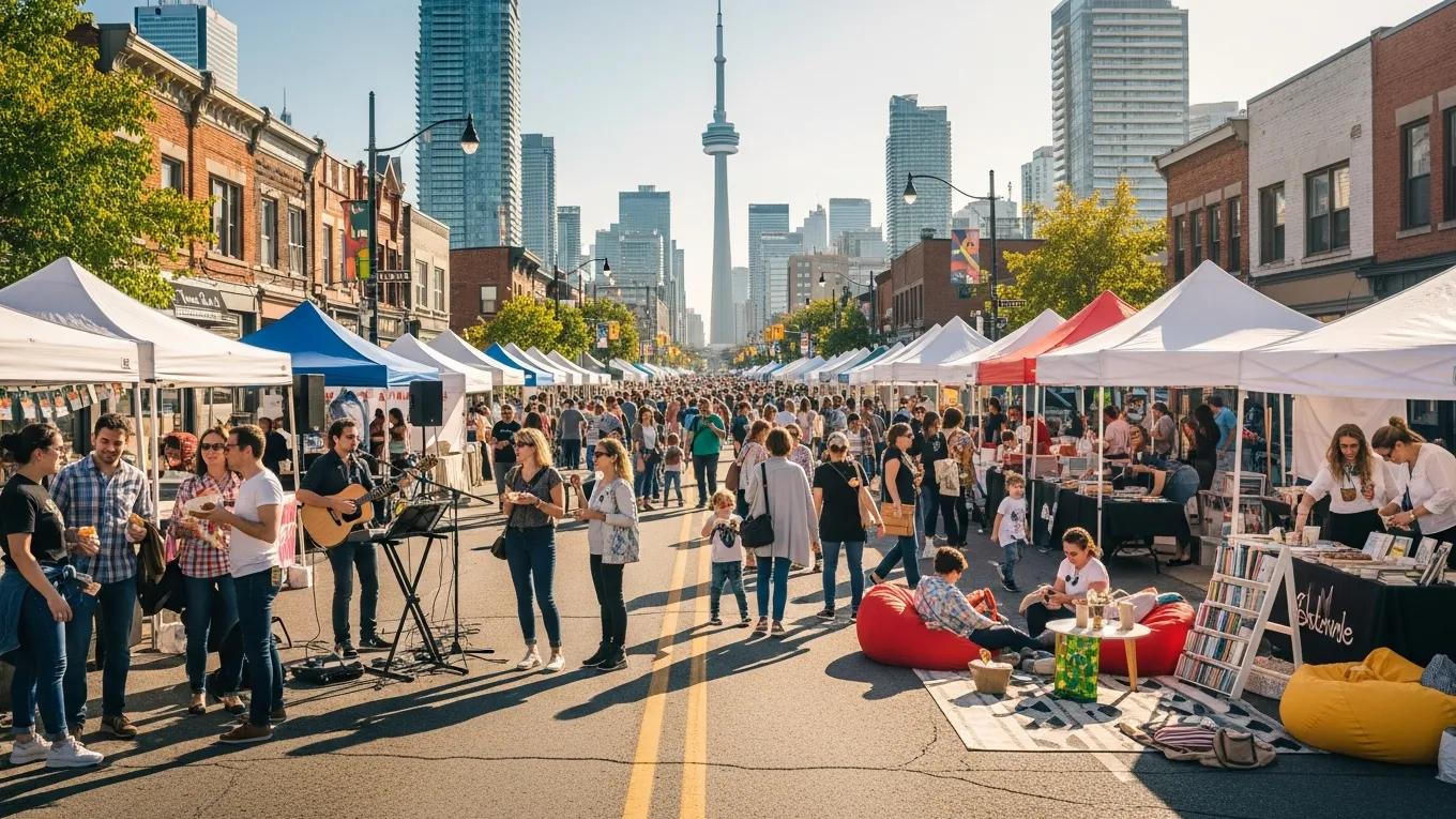 Community event showcasing local businesses and resident engagement in Downtown Toronto