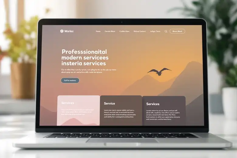 National services Wix website redesign displayed on a laptop