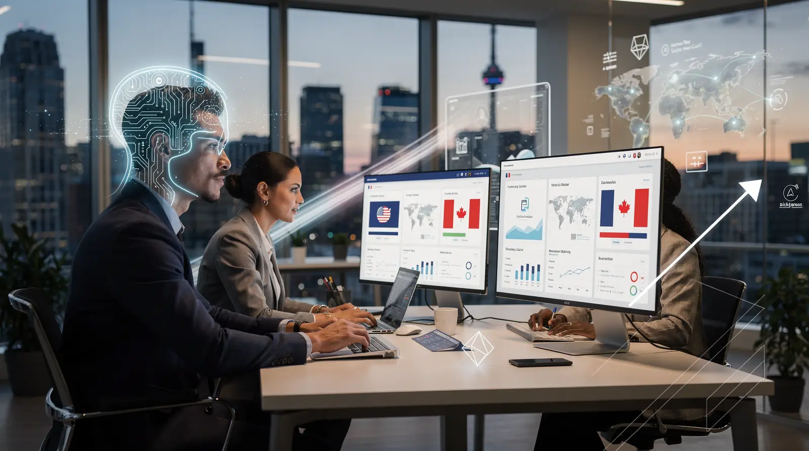 A multilingual website offers content in more than one language, such as a Canadian business